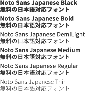 無料で高品質な Pan-CJK （中国語、日本語、韓国語）フォントファミリー「Noto Sans CJK」